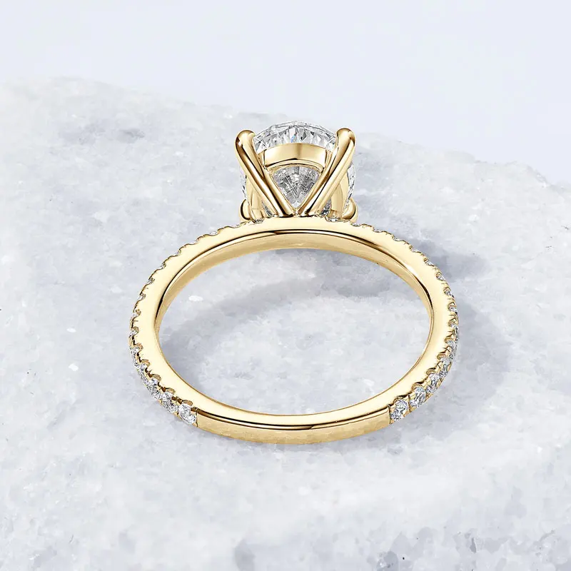 

2025 AINUOSHI 925 Sliver 3CT Oval Cut GRA Certified Moissanite Classic Engagement Ring for Women Party Dances Wedding Jewelry
