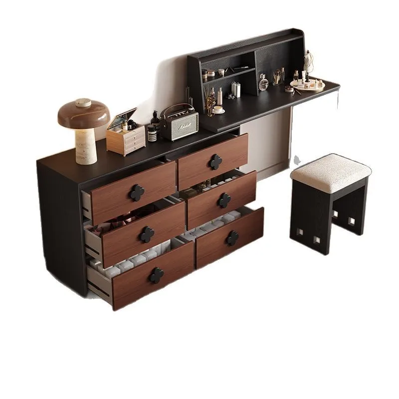 

Medieval style makeup table master bedroom storage cabinet retro small apartment retractable solid wood