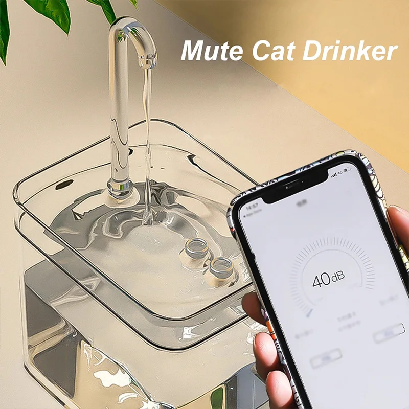 Distributeur d'eau pour chat, filtre automatique, abreuvoir Transparent pour chat, USB, électrique, silencieux, filtrage de recirculation, fontaine d'eau pour chats