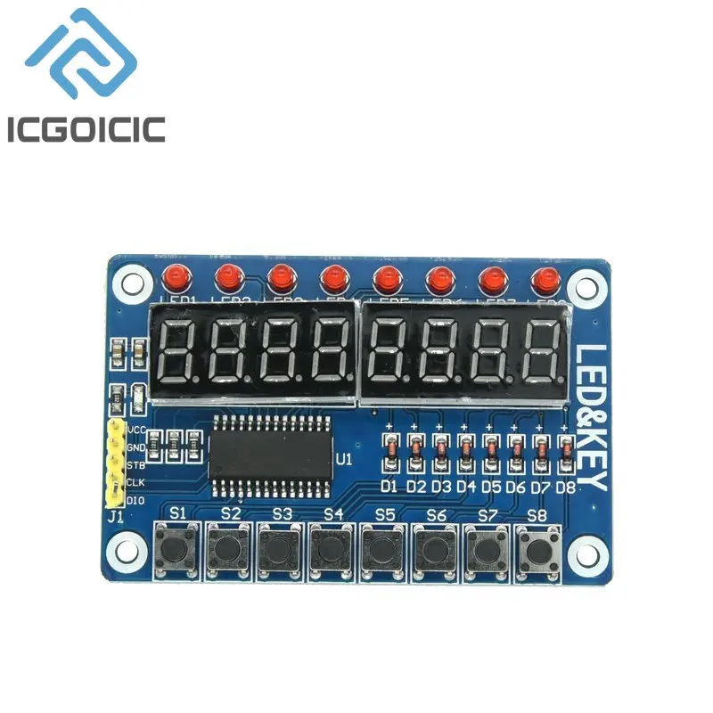 Модуль TM1638, дисплей ключа для AVR Arduino, новая 8-битная цифровая фототрубка 8 бит