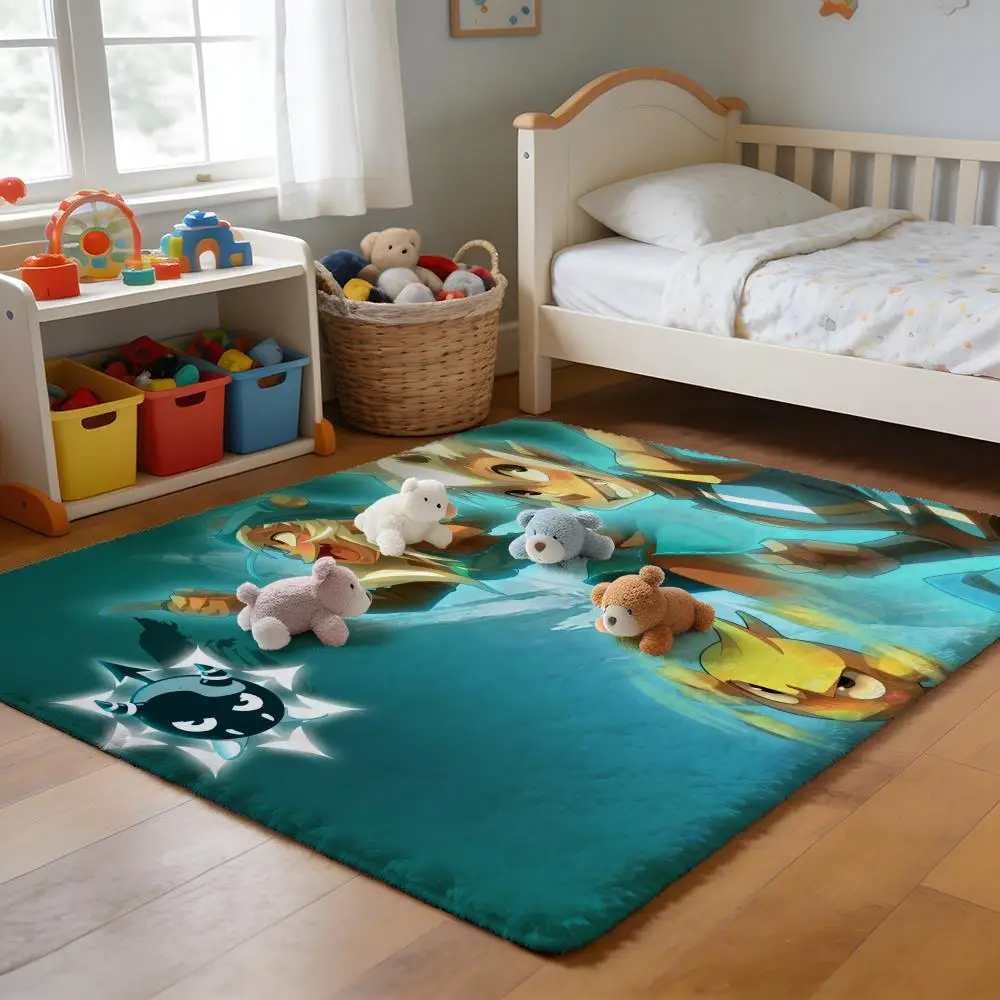 

Floor Mat Soft Flannel Rug Non-Slip Absorbent Mat for Bathroom Bedroom Home Decor Game D-Dofus