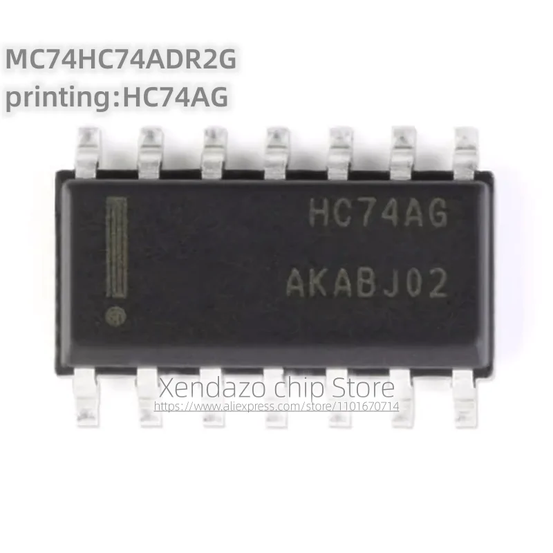 10pcs/lot MC74HC74ADR2G printing HC74AG SOP-14 package Original genuine Logic Chip