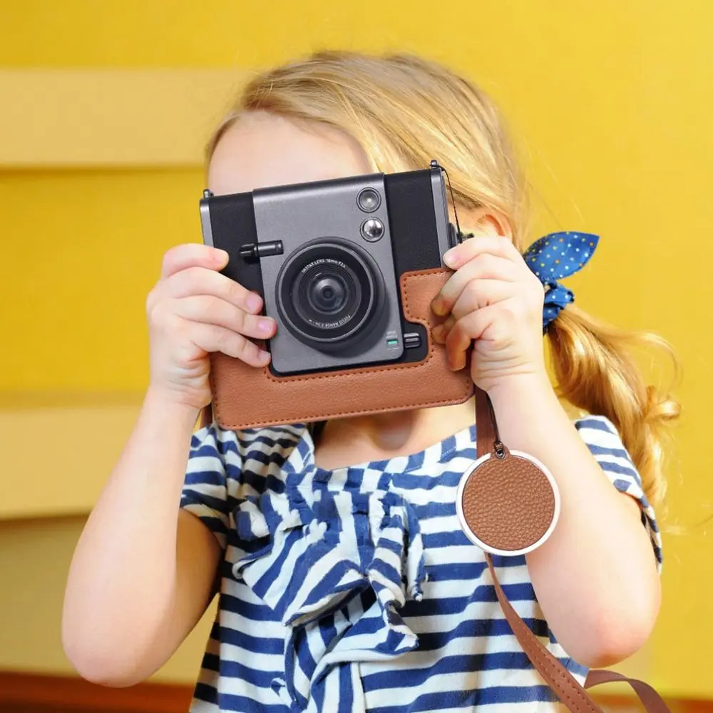 حقيبة كاميرا Fuji Wide Evo الجديدة PU + غطاء حماية عدسة مضاد للضياع + 80 ألبومات صور + فيلم مقسى EVO لـ Fujifilm Instax WIDE EVO