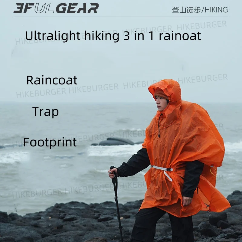 3F UL GEAR 3 in1 معطف واقي من المطر التخييم في الهواء الطلق معطف واق من المطر خفيفة المحمولة متعددة الوظائف المعطف مقاوم للماء المشي لمسافات طويلة الظهر #1