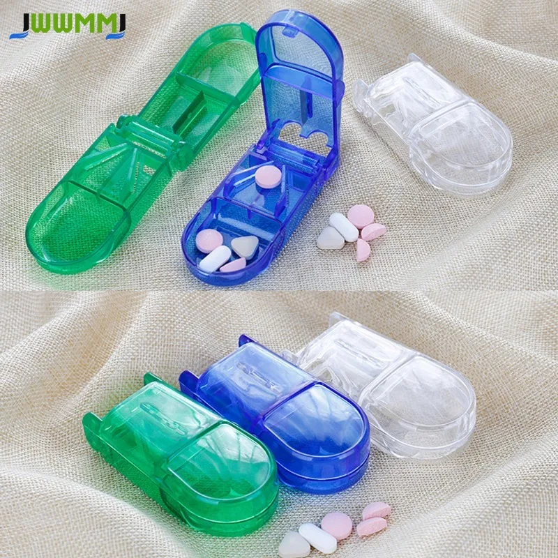 1Pcs Pill Cutter,Portable Travel Small Pill Box Case Holder,Purse Medicine Container for Cutting Vitamins Tablets