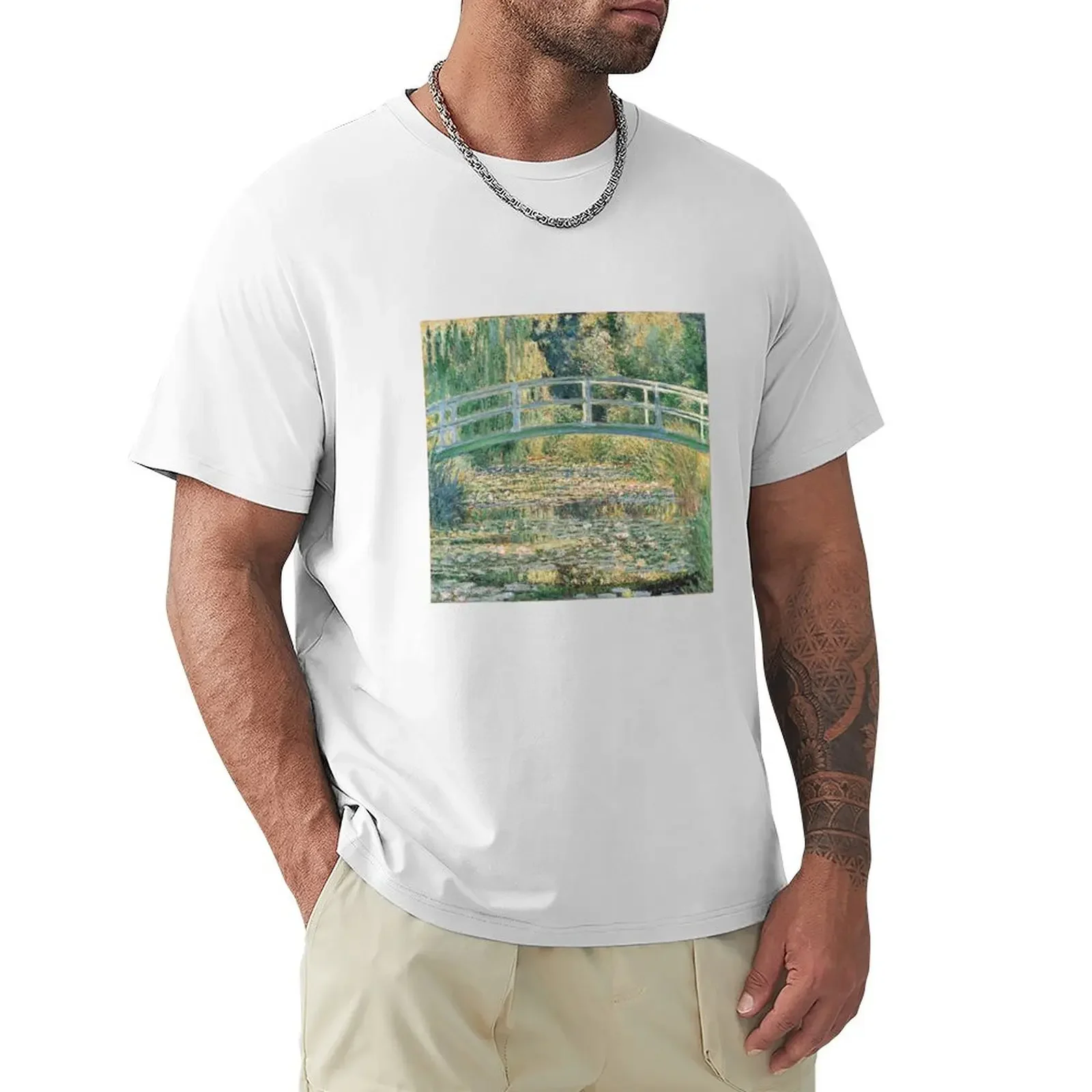 HD. The Water Lily Pond, by Claude Monet. HIGH DEFINITION T-shirt plain summer clothes plain t shirts men