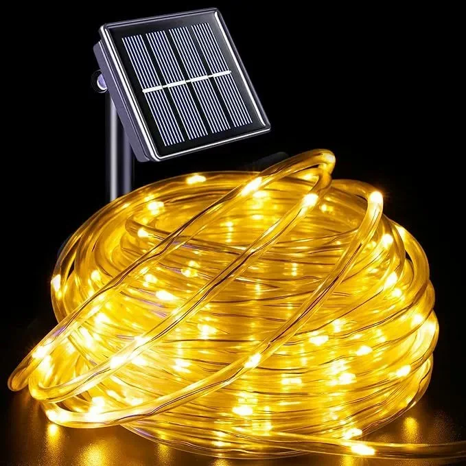 

LED Festoon PVC Tube Rope String Light Christmas Garden Fence Wedding Party Balcony Decoration Garland Solar Outdoor Lights