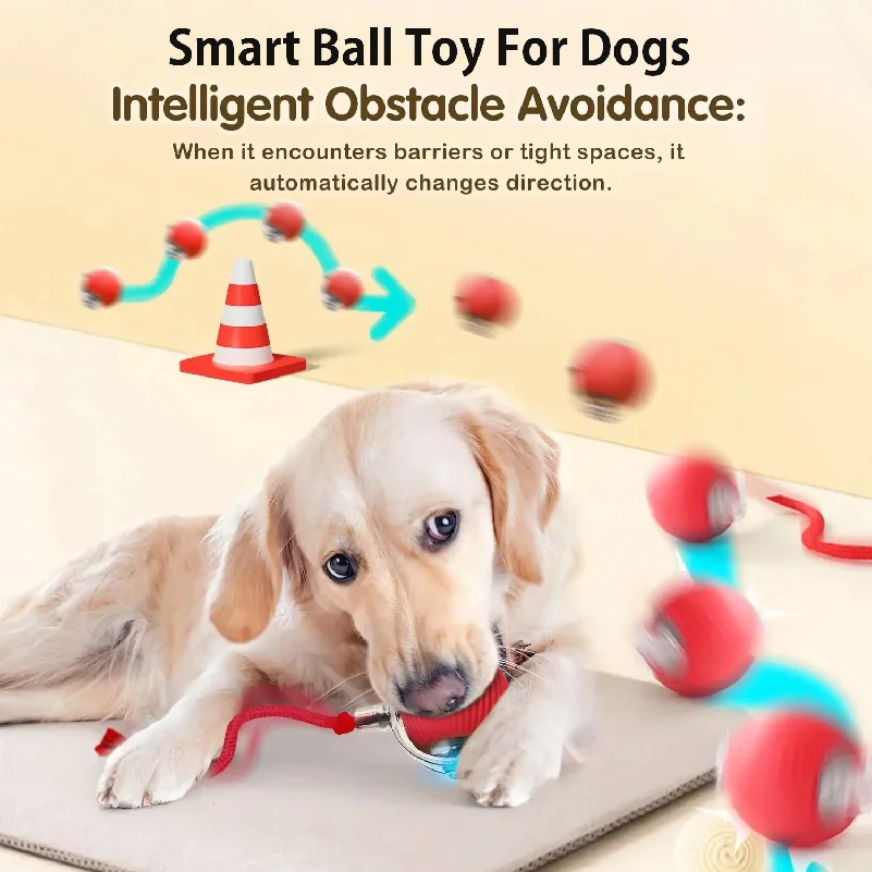 New Dog Interactive Ball Toy,Automatic Rolling Dog Ball Rechargeable,Smart Puppy Interactive Toy,Intelligent Balls Toy for Dogs