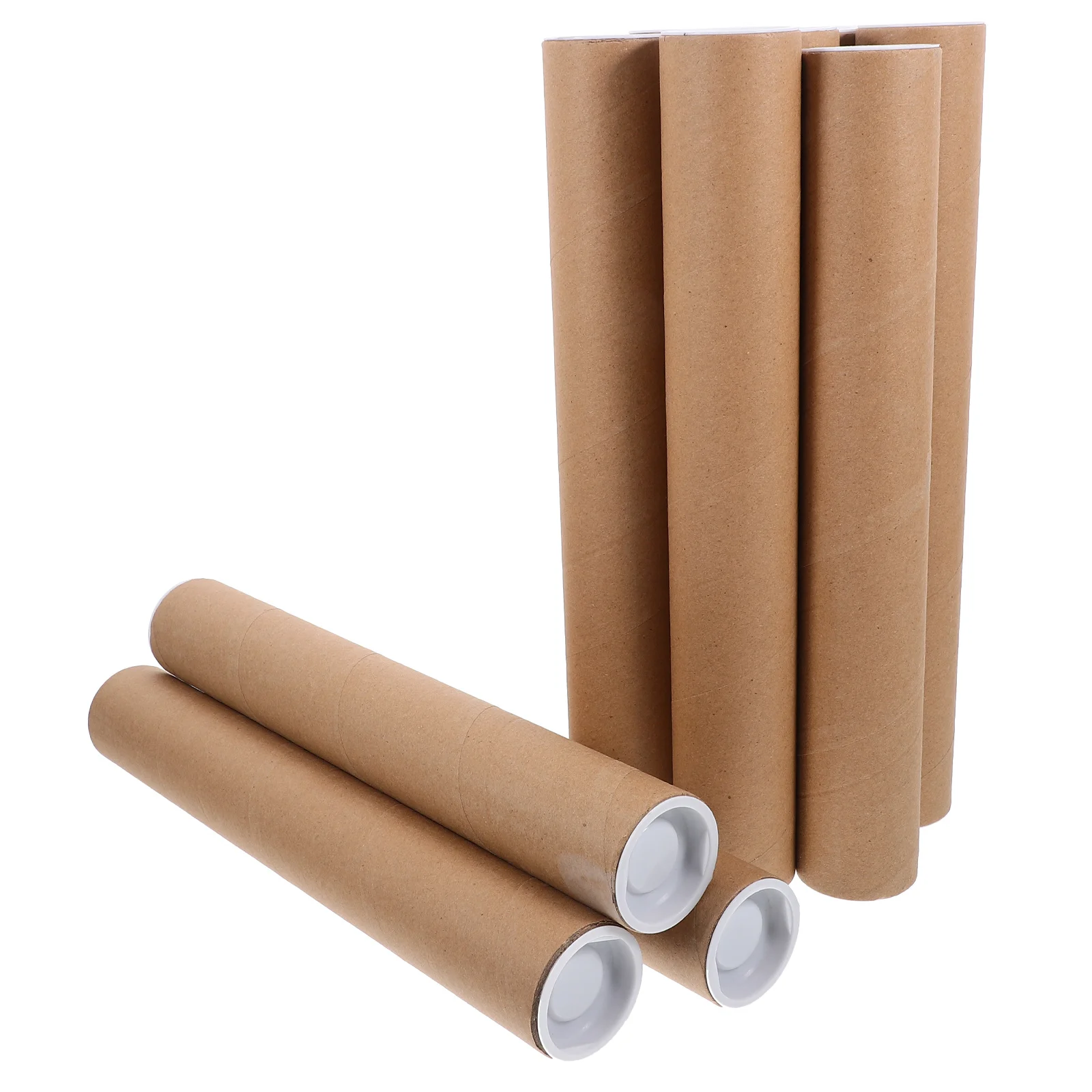 10pcs Brown Tubes For Packaging Brown Cardboard Tubes Poster Paper Storage Mailing Tube For Artwork Drawing Storage Tube