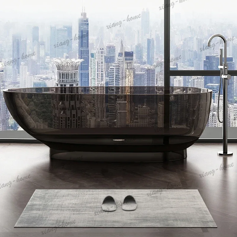 Bathtub,Luxury Virgin Acrylic Egg Shape Transparent Bathtub Freestanding, Custom Colors Deep
