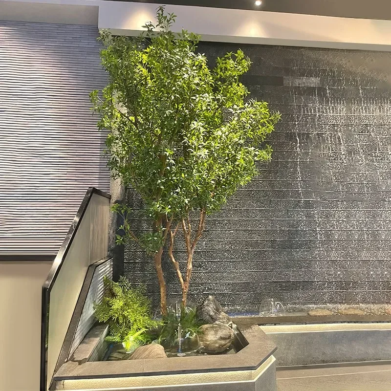 Fake tree landscape landscaping banyan tree Internet celebrity fake green plant window decoration tree wabi sandy wind plant