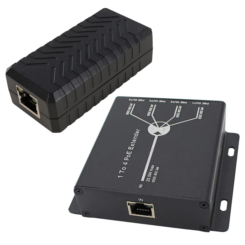 2 Pcs IEEE802.3Af Poe Extender For IP Camera Transmission Distance 120 Meters, A & B