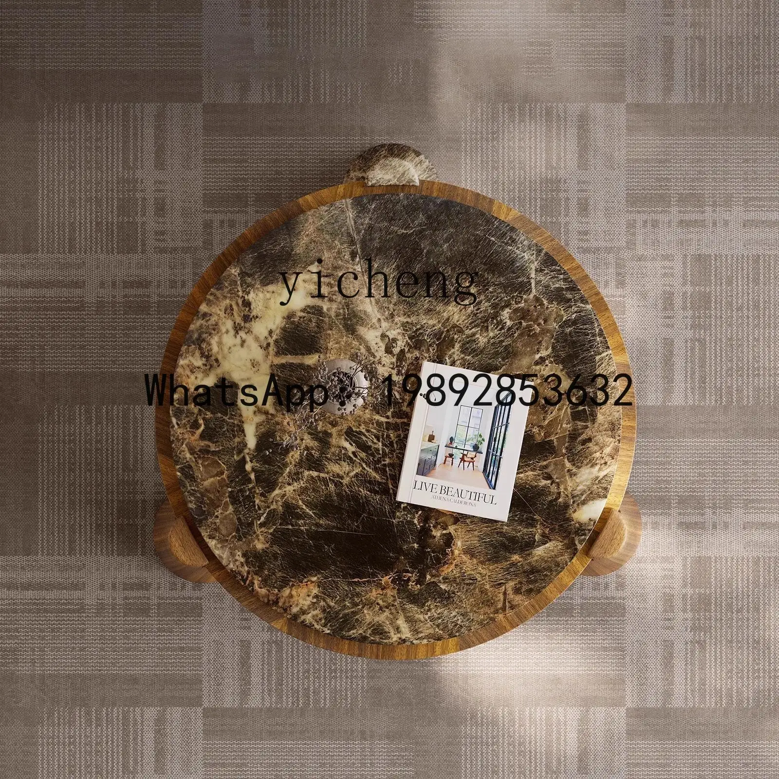 FZ minimalist marble round coffee table combination household living room light luxury tripod table