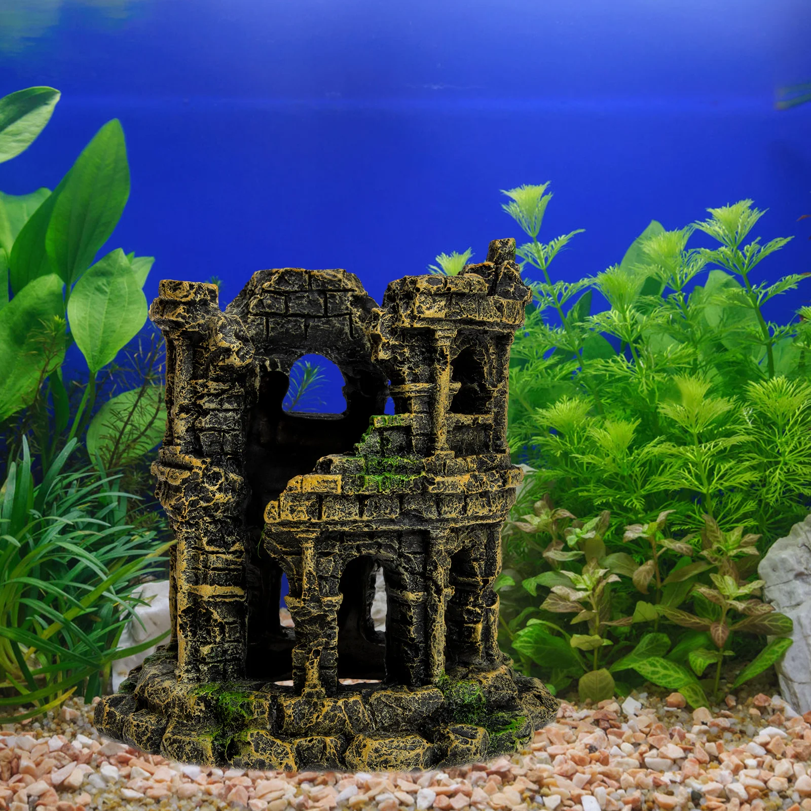 

Roman Colosseum Aquarium Decor Resin Craft Unique Modeling Fish Hiding Place Natural Atmosphere Underwater Scene for Fish Tank