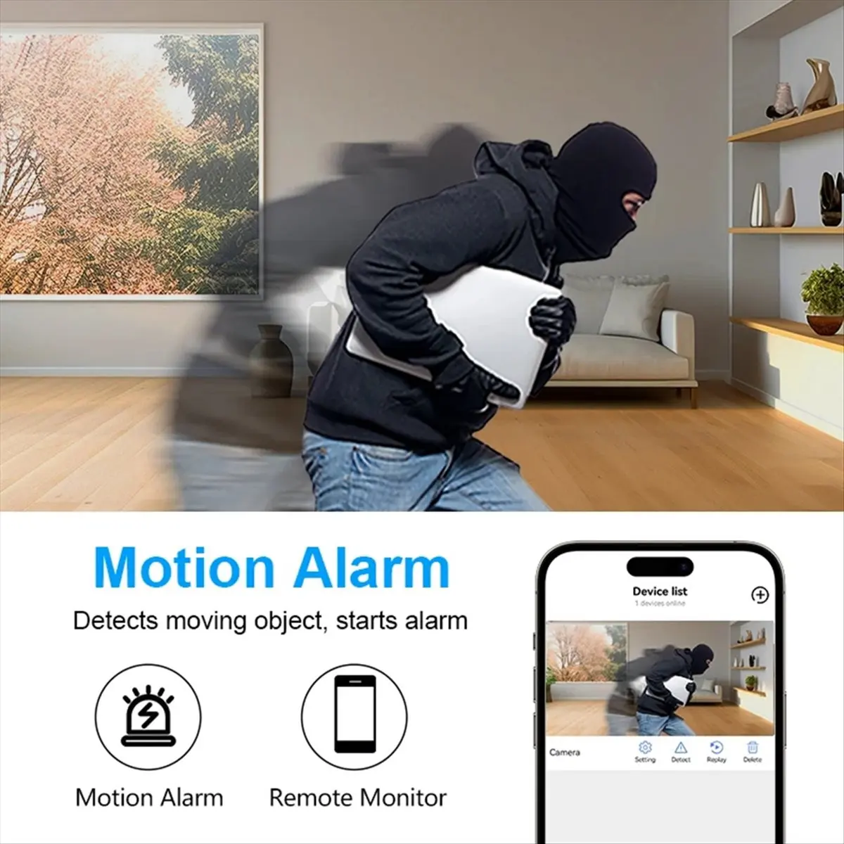 

M09K WD22 4-мегапиксельная беспроводная камера безопасности PIR-сигнализация двустороннее аудио ночное видение мини-камеры Wi-Fi камера наблюдения 90D в режиме ожидания