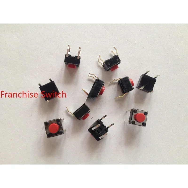 10PCS SKHHARA010 TACT SWITCH VERTICAL 4-PIN MICRO BUTTON 6*6*5MM RED HANDLE