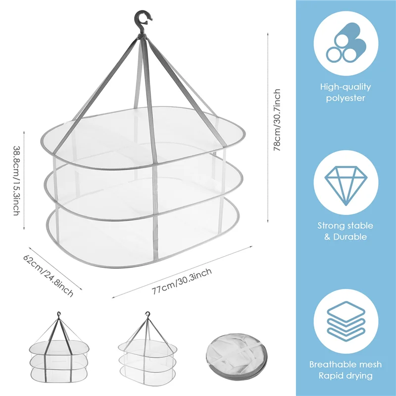 LICE-سترة تجفيف الرف شنقا الملابس معلقة مجفف الغسيل شبكة تجفيف الرف، رفوف مجفف الملابس قابلة للطي