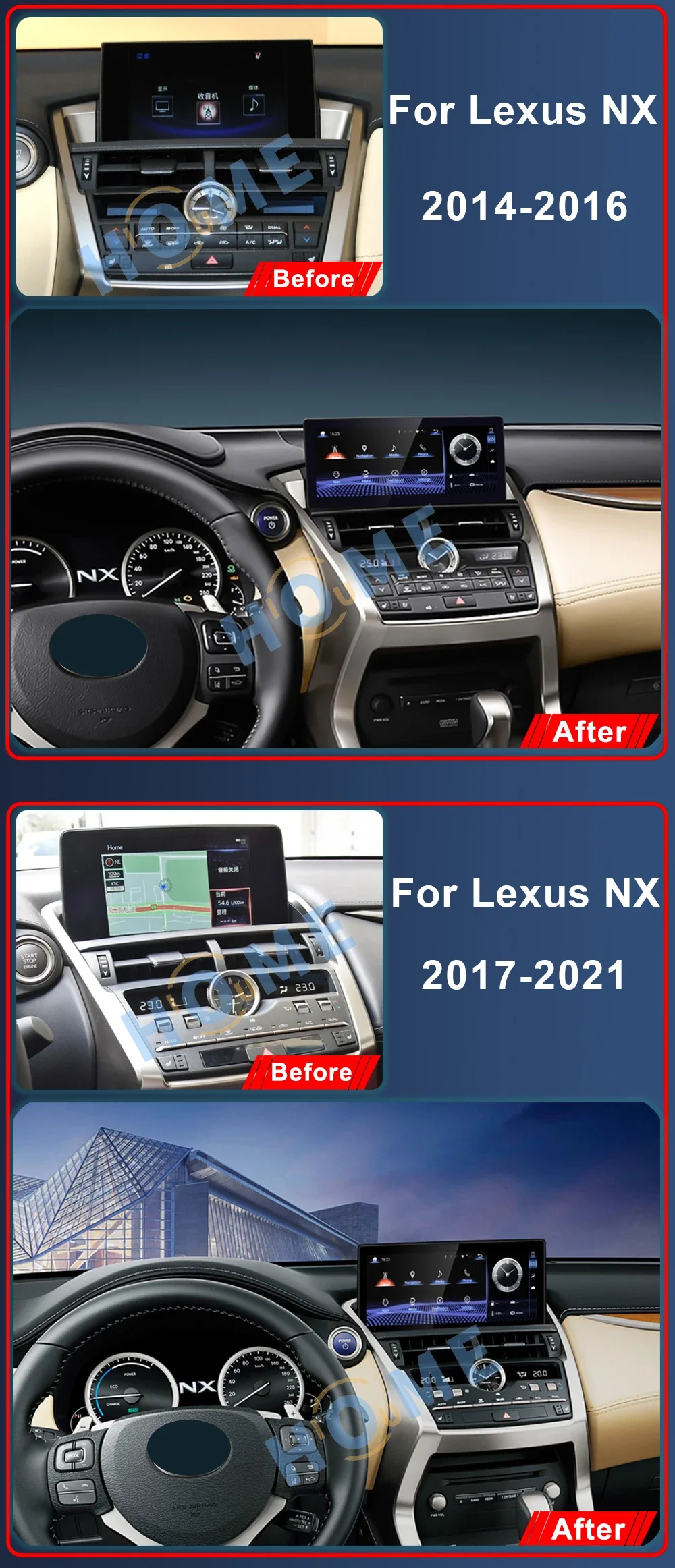 Car Radio Android 11 8+128G Multimedia Player GPS Navigation CarPlay Autoradio Stereo For Lexus NX NX200 NX200T 300h 2014-2021