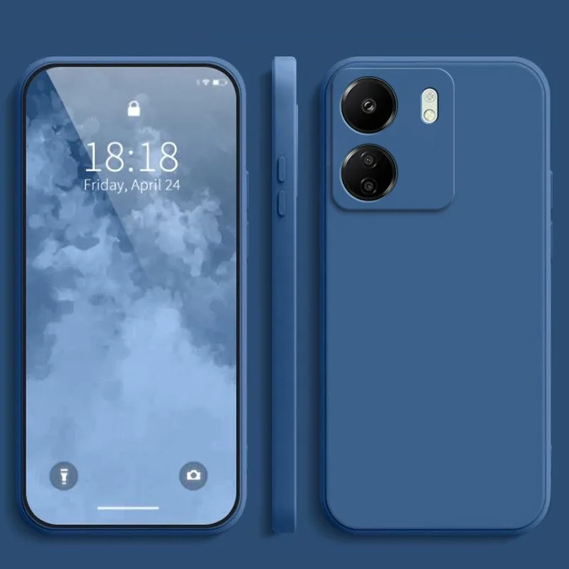Flüssige Silikonhülle für Xiaomi Redmi 13C 4G Cover Redmi 13C Matte Case Poco C65 Soft Procect Cover Redmi 13c Fundas – Detail 3