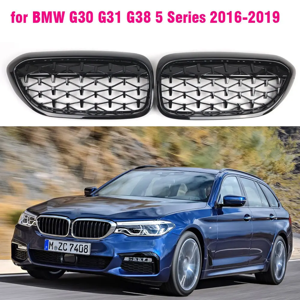 

Глянцевый черный передний алмазный бампер для почек, решетка для почек для BMW G30 G31 серии 525I 530I 540I 550I M5 с M-Performance