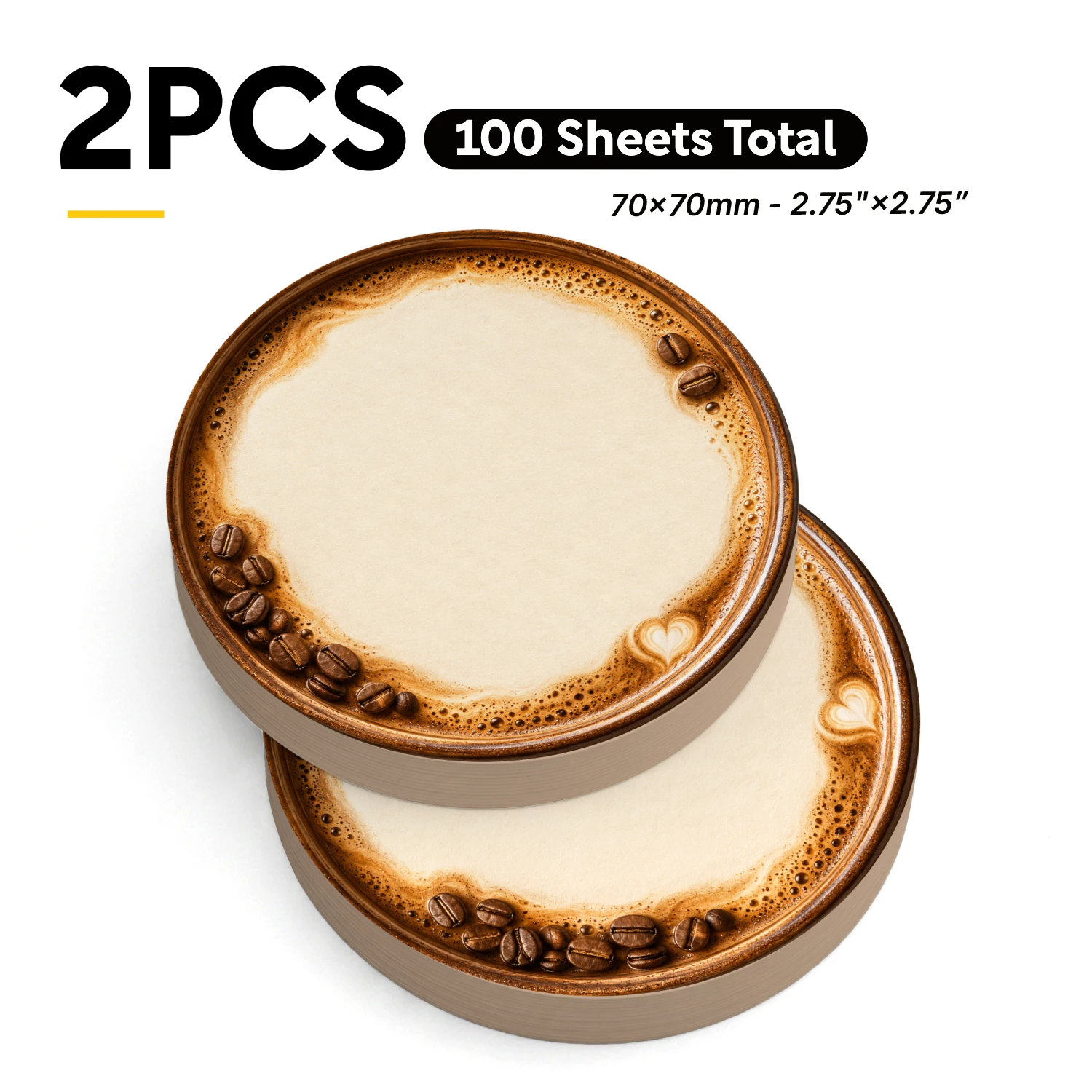 2PCS 2PCS Coffee Round Sticky Notes 100 Sheets Coffee Bean Latte Art Memo Pads Writing Reminder Notes Office School Stationery - Aliexpress Deal