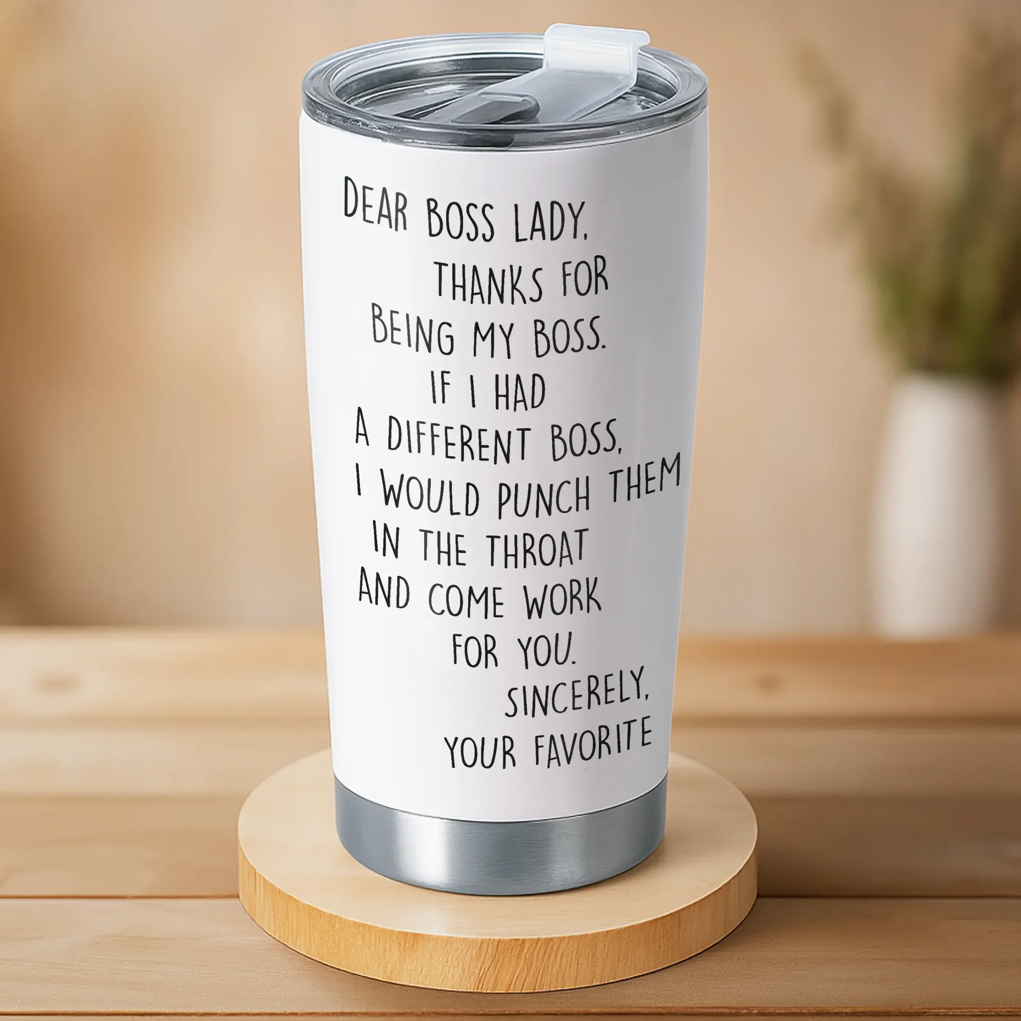

Judywin Talk - Dear Boss Lady 20oz Steel Tumbler Best Coffee Tumbler Best Boss Gifts Funny Gift Chrismas Boss Gift- Re