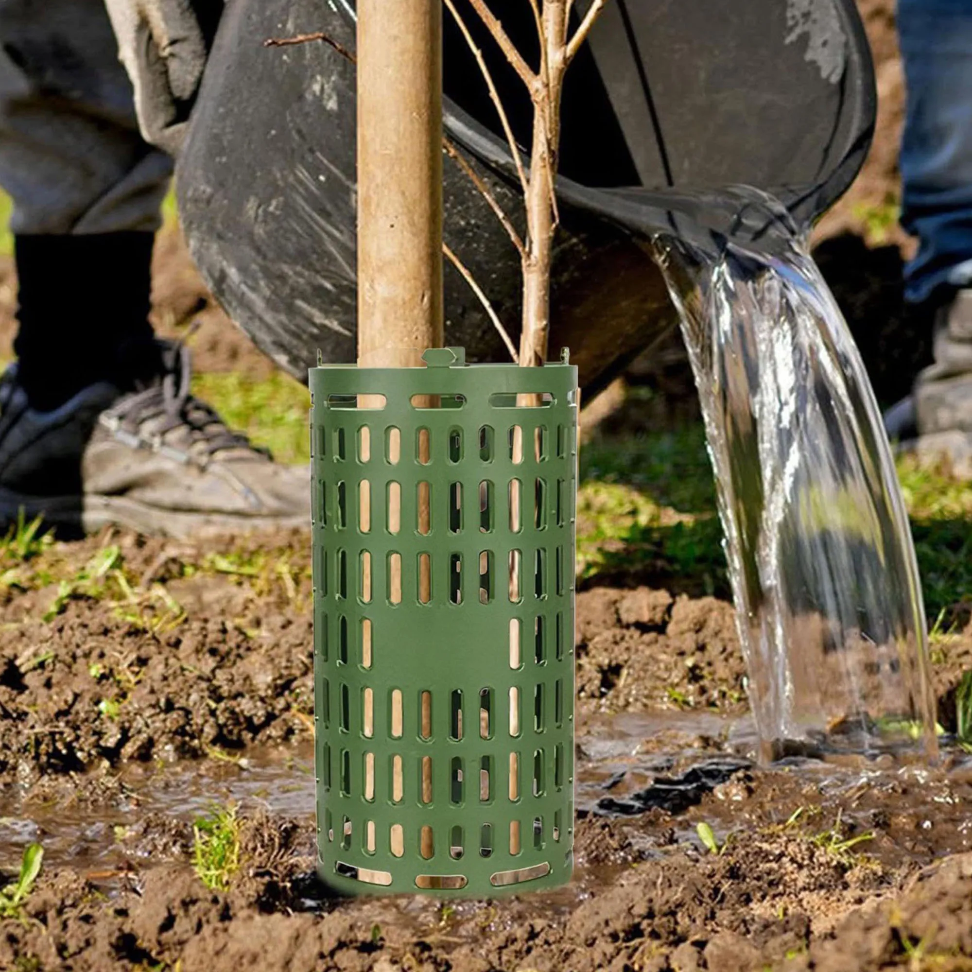 

Green Pvc Adjustable Splicing Combination Tree Protection Cover, Garden Seedling Protection Cover, Bark Protection Fence