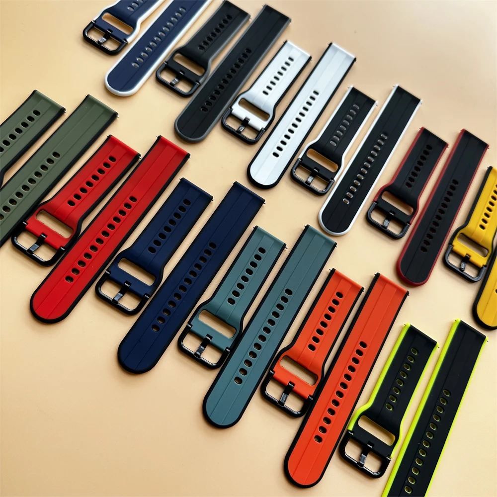 Amazfit Bip 6 5/Active 2, Amazfit GTR 4 3 Pro/mini/2e/GTS 4 3 BALANCE용 20mm 22mm 실리콘 시계 스트랩/소프트 밴드