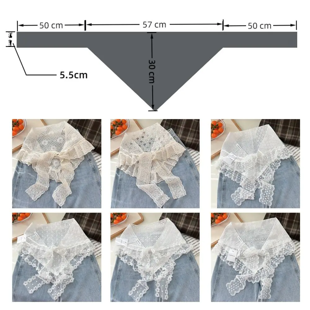 Embroidered Flower Lace Flower Hair Scarf Chic Bohemian Lace Mini Skirt Casual Y2K Streetwear Hollow Out Skirt Jeans Decoration - view 6