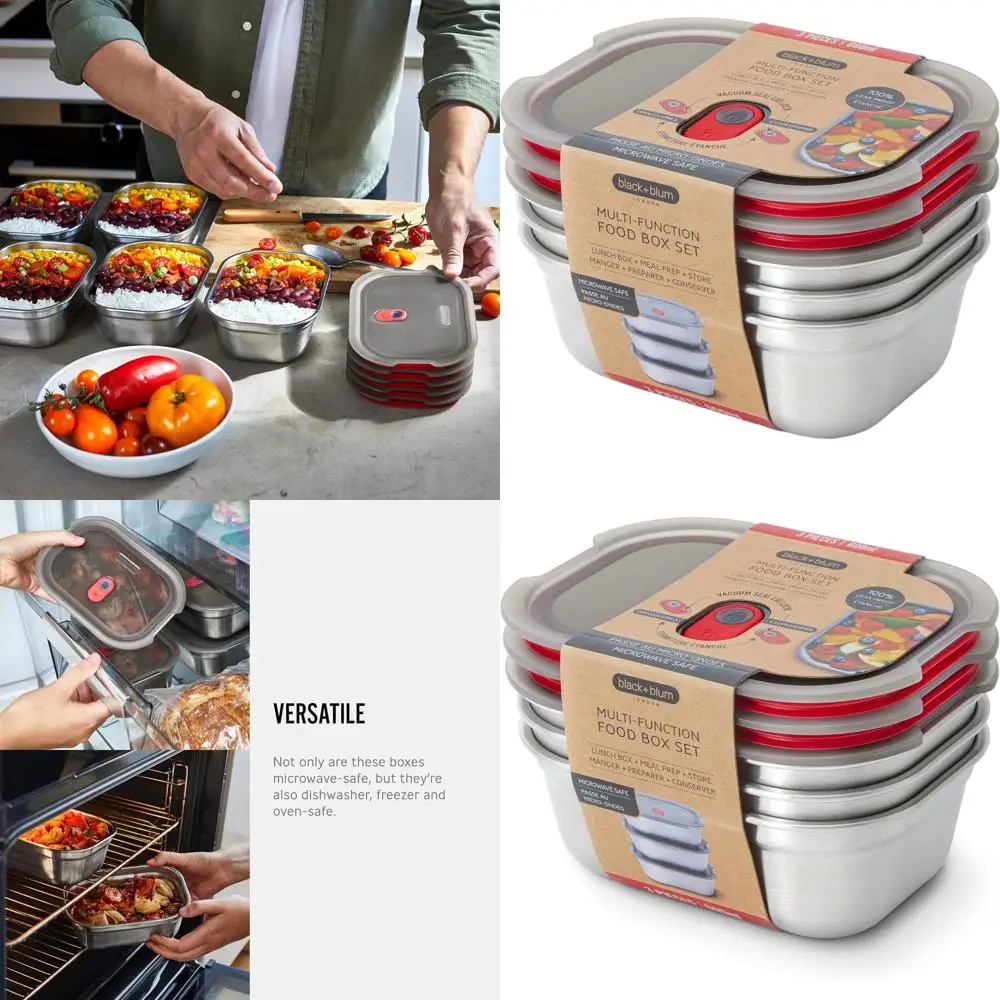 

Reusable Stainless Steel Lunch Bowl Set for Picnic and Camping - 22oz, Leak-Proof, Dishwasher & Oven Safe