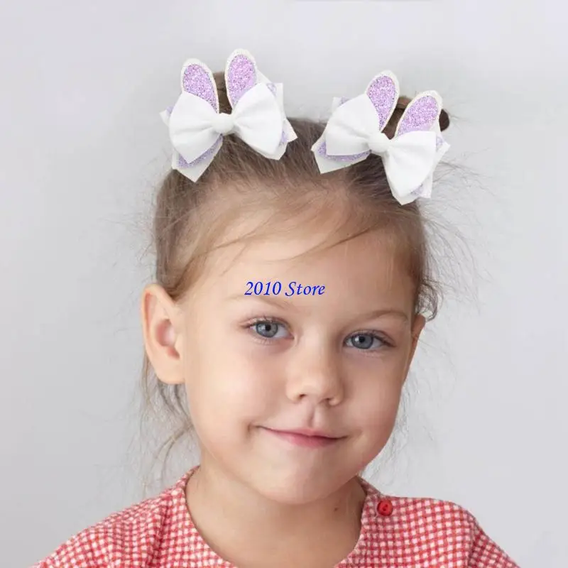 

F3MF 2lots Soft Touch Easters Rabbits Hair Clip Children Hairpin Antiskid Hair Pin for Children and Teens