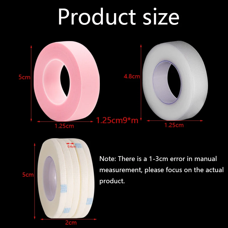 3/5PCS Wimperverlengingstape Microporeus Ademend PE Niet-geweven zelfklevende wimperverbeteringsaccessoires Kleurrijke make-uptools