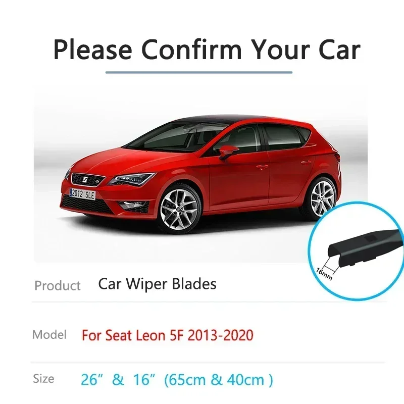 For Seat Leon 5F Mk3 2013~2020 Front Rear Wipers Blades Back Window Wash Brushes Cleaning Hatchback Windshield Car Accessories