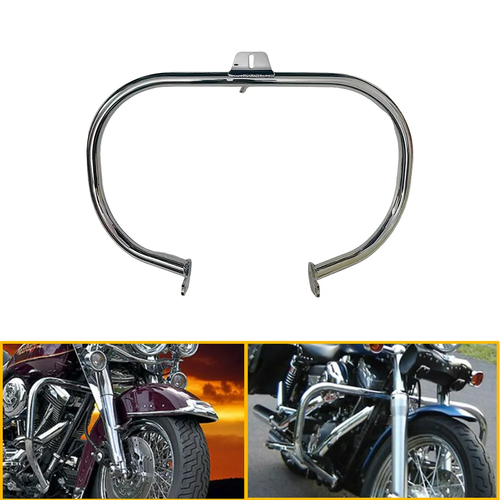 

Мотоциклетная черная/хромированная седельная сумка, защита двигателя, защита двигателя для Harley Davidson Softail Heritage Springer FLSTS 2000-2017