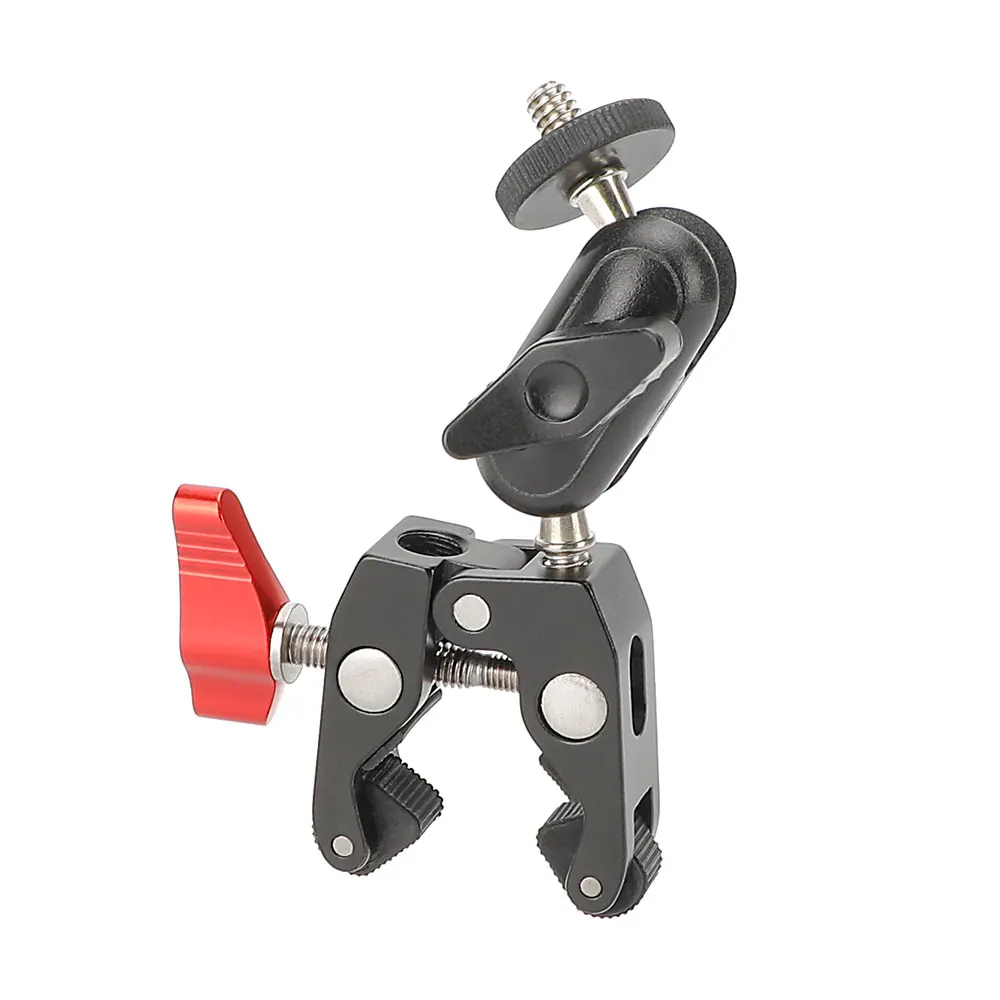 KIMRIG Metal Super Clamp with 360° Double Ball Head Magic Arm Clamp with 1/4\