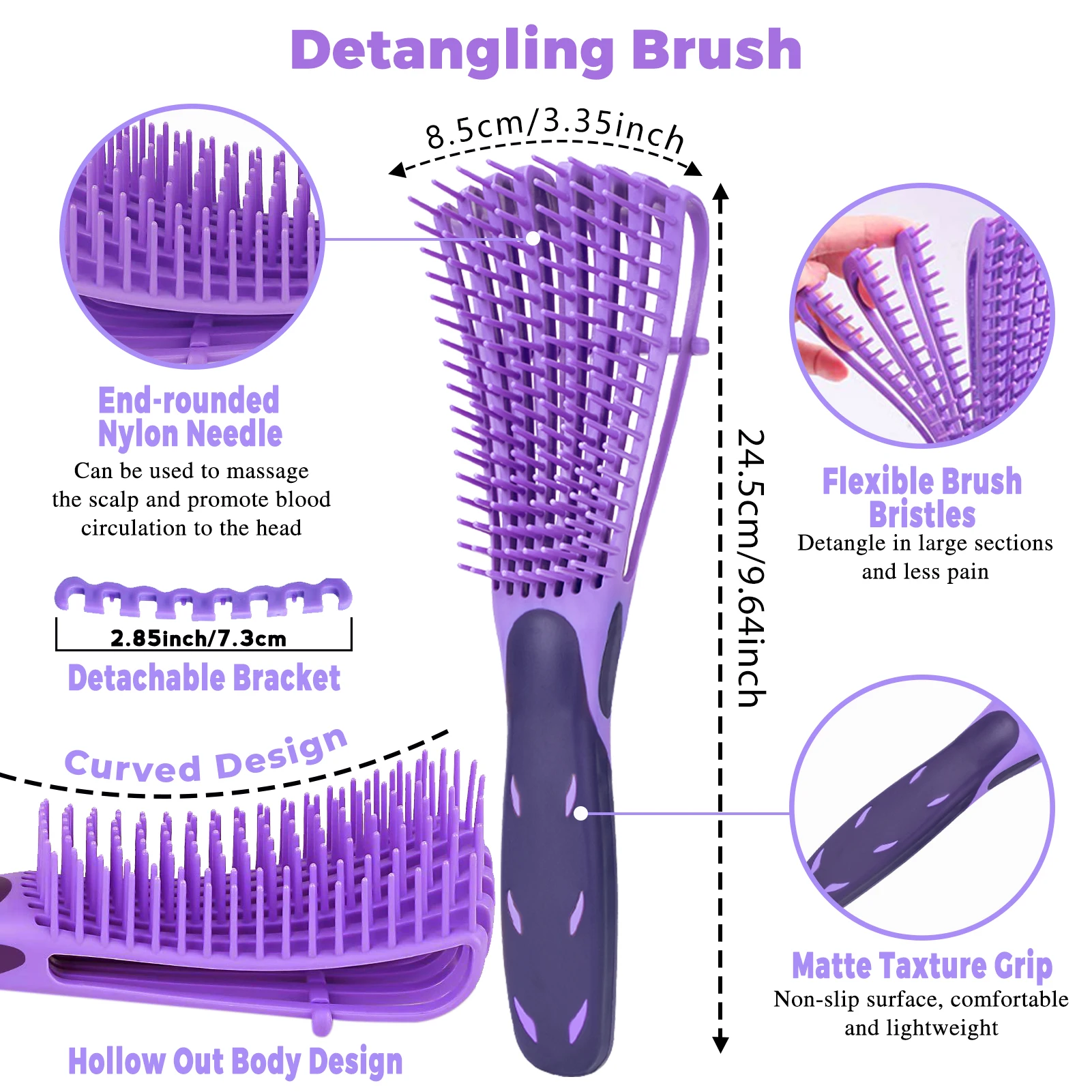 1Pcs Scalp Massage Detangling Brush Anti-Static Smooth Removes Hair Knots Comb For Salon Hairdressing Tools