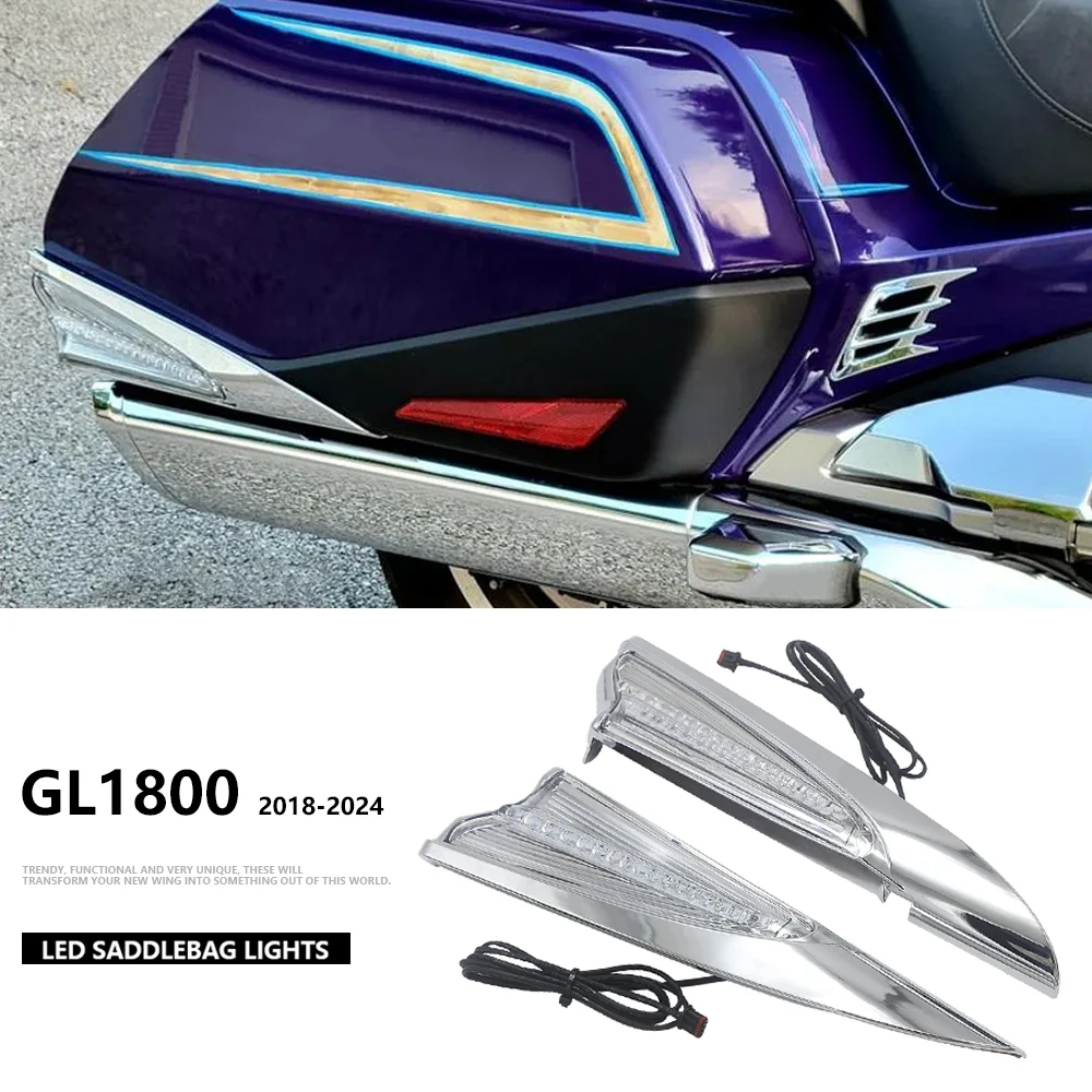 

NEW Motorcycle Saddlebag Accent Swoop LED Light Case For Honda Goldwing GL1800 F6B 2018-2024 2023 2022 2021 Saddlebag Lights