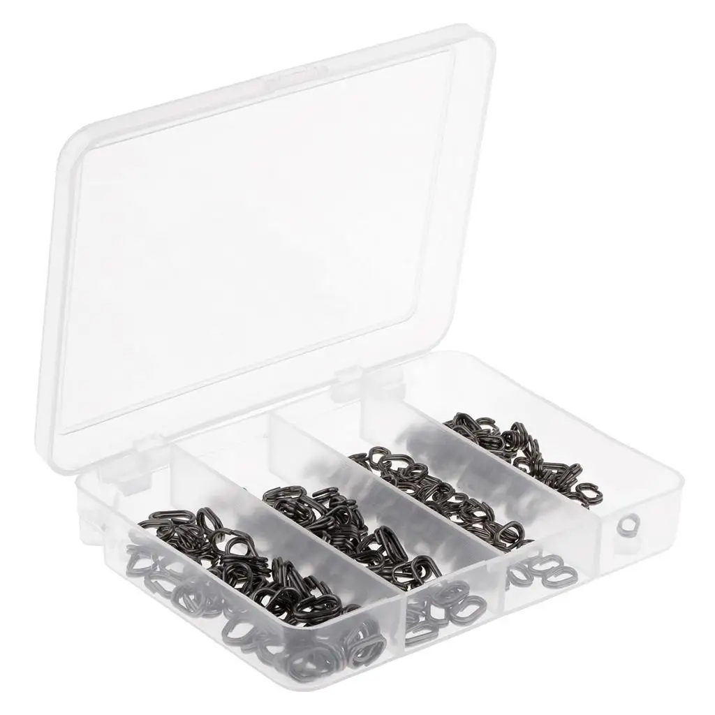 

200pcs Stainless Steel Oval Split Rings Fishing Lure Connectors 4 Sizes