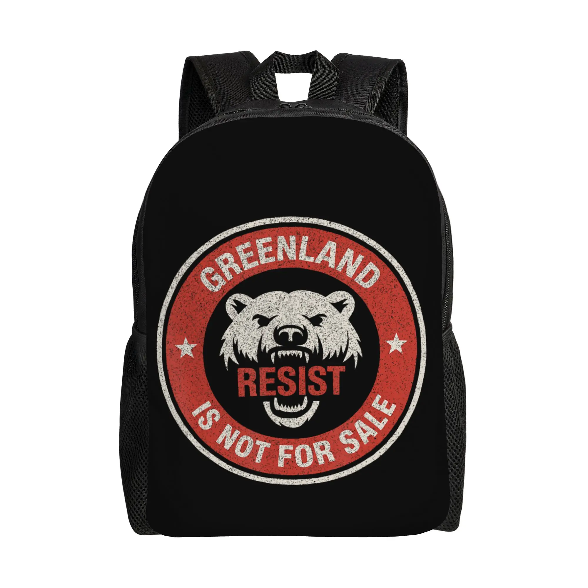 

Рюкзак с графическим принтом "Greenland is Not for Sale Polar Bear Resist", повседневный рюкзак, молодежный походный рюкзак, мягкий рюкзак для старшей школы, ранец