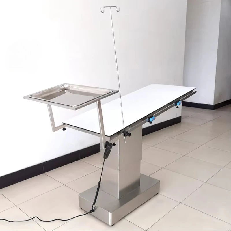 EUR PET 304 Stainless Steel Pet Examination Table, Hydraulic Adjustable Veterinary Operating Table with Top Tray and Hook