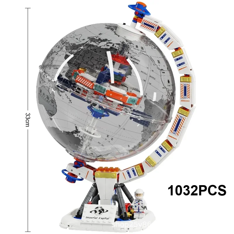 Creative Tech Light Up Globe Blocks 1032PCS STEM Toy High Tech Bricks Science Gift Home Decor