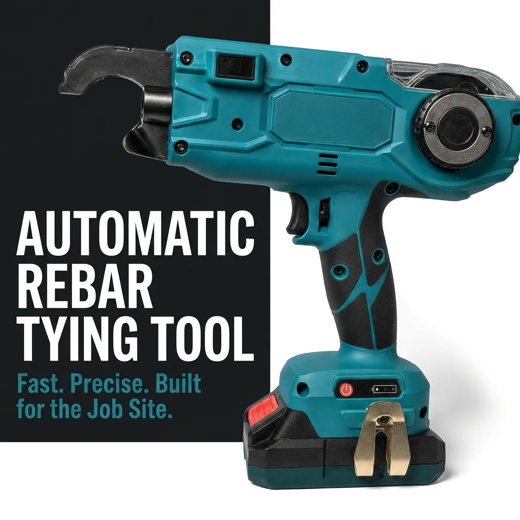 21V Brushless Rebar Tying Machine Automatic Rebar Tier 6-25mm 8-34mm 30-60mm Electric Steel Strapping Tool with Li-ion Battery