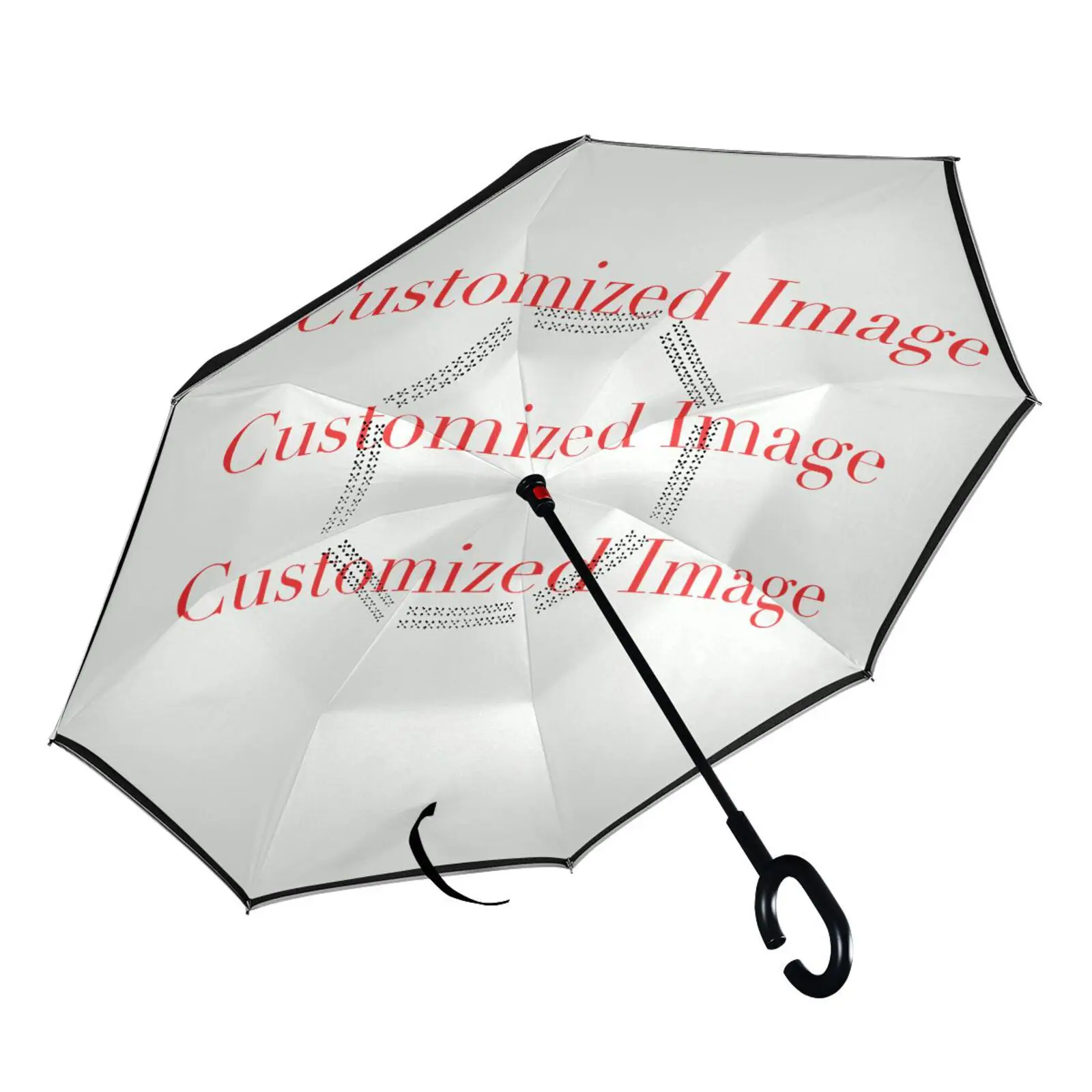 Custom images pattern umbrella with long handle is designed in C comfortable and convenient toHand Grip Waterproof umbrella