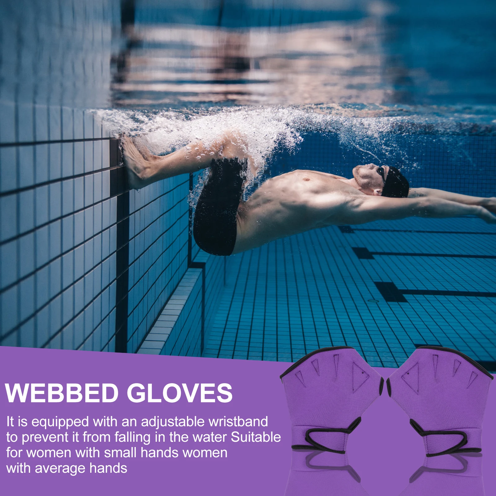 

Swimming Aid Gloves Water Sports Equipment Training Supplies Functional Hand Embossed Protector Nylon
