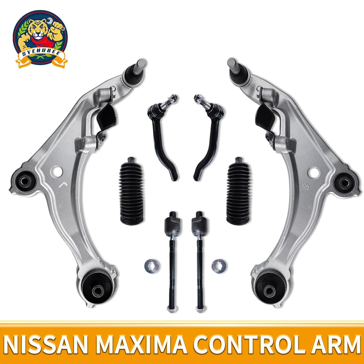 Svenubee Suspension Front Lower Control Arm Tie Rod End Link Boots Bellows Sets for Nissan Maxima 2009 2010 2011 2012 2013 2014