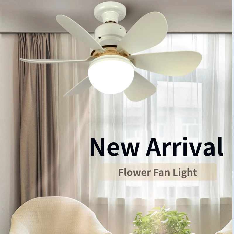 LED 40W ceiling fan light E27 with remote control for dimming, suitable for living room, study, household use, 85-265V