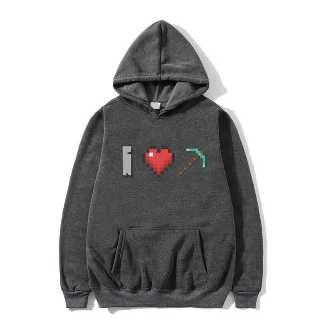 ICH Liebe Bergleute Hoodie Otaku Spiel Lustige Meme Sweatshirt Männer Frauen Mode Lässig Trainingsanzug Männlich Vintage Übergroßen Pullover Hoodies