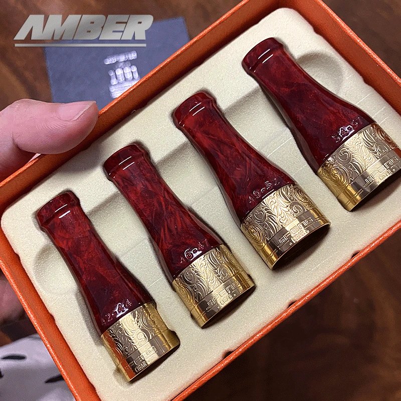 

4pcs/set Luxury Cigar Holder Pipe Set Cigar Pipe Holder Tube Cigar Mouthpiece Holder Cigar Holder Smoking Pipe With Gift Box