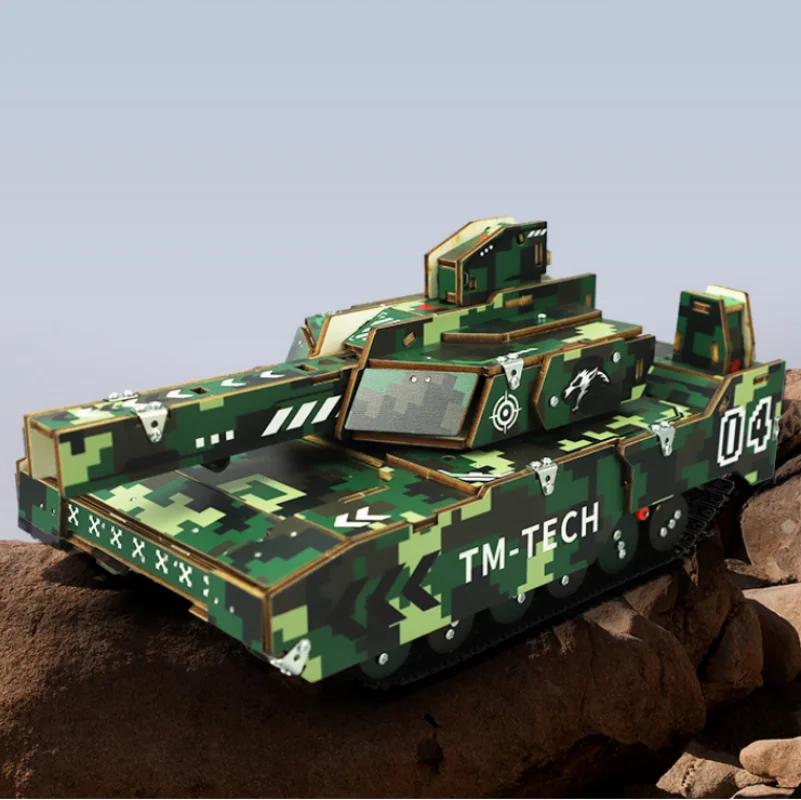 

High-tech Simulation DIY Remote Control Tank Technology Makes Material Kit Battle Tracked Armored Vehicles Educational Toys G338