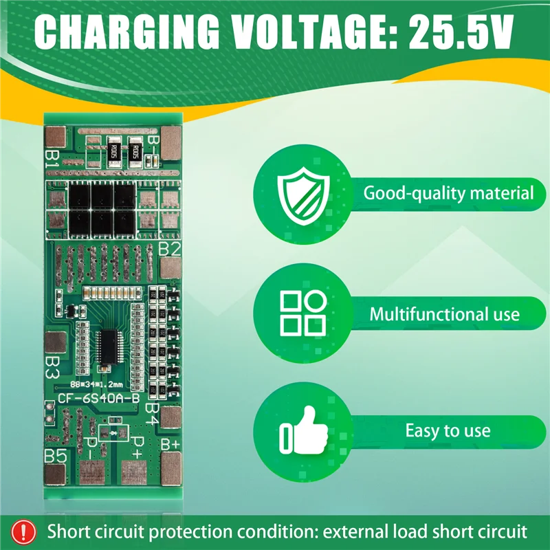 24 فولت 6S 20A 18650 بطارية ليثيوم لوح حماية الإضاءة الشمسية Bms Pcb مع توازن ل Ebike سكوتر